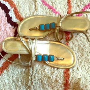 Lilly Pulitzer small wedge turquoise shoes